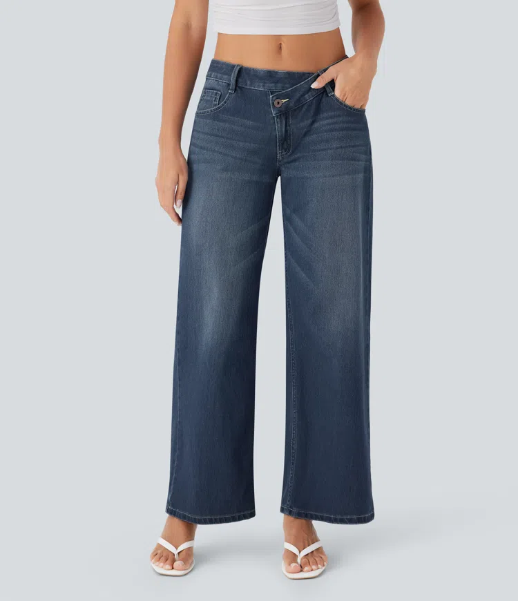 Jeans baggy décontractés et confortables avec coupe large tendance