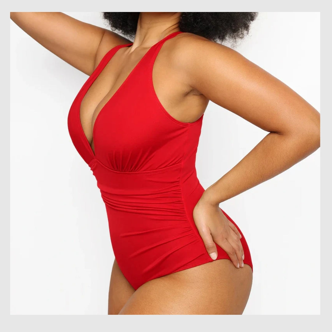 AquaSculpt™ -Maillot de Bain Plongeant – Sublimez Votre Silhouette