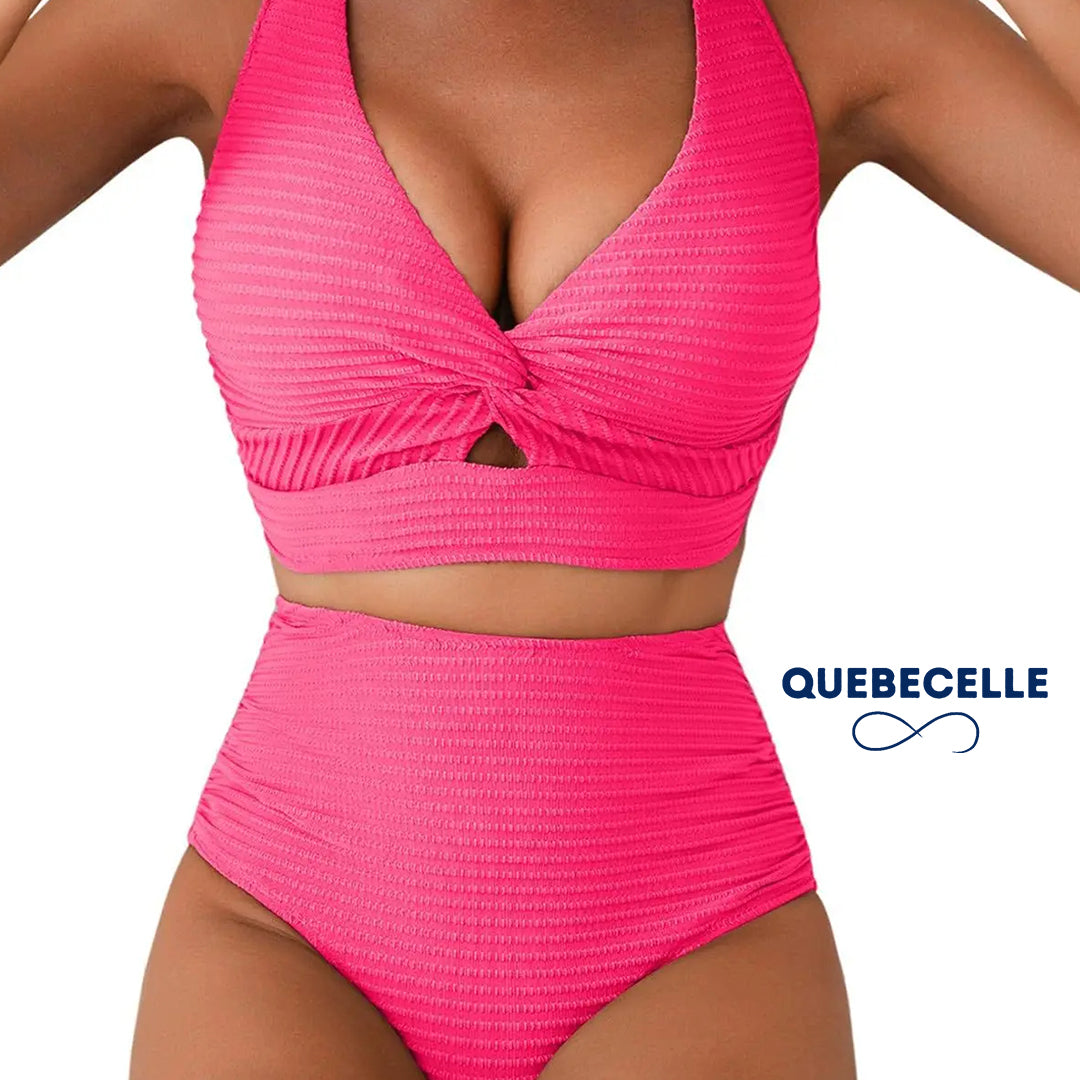Nautibelle™ – Bikini Sculptant Texturé à Taille Haute