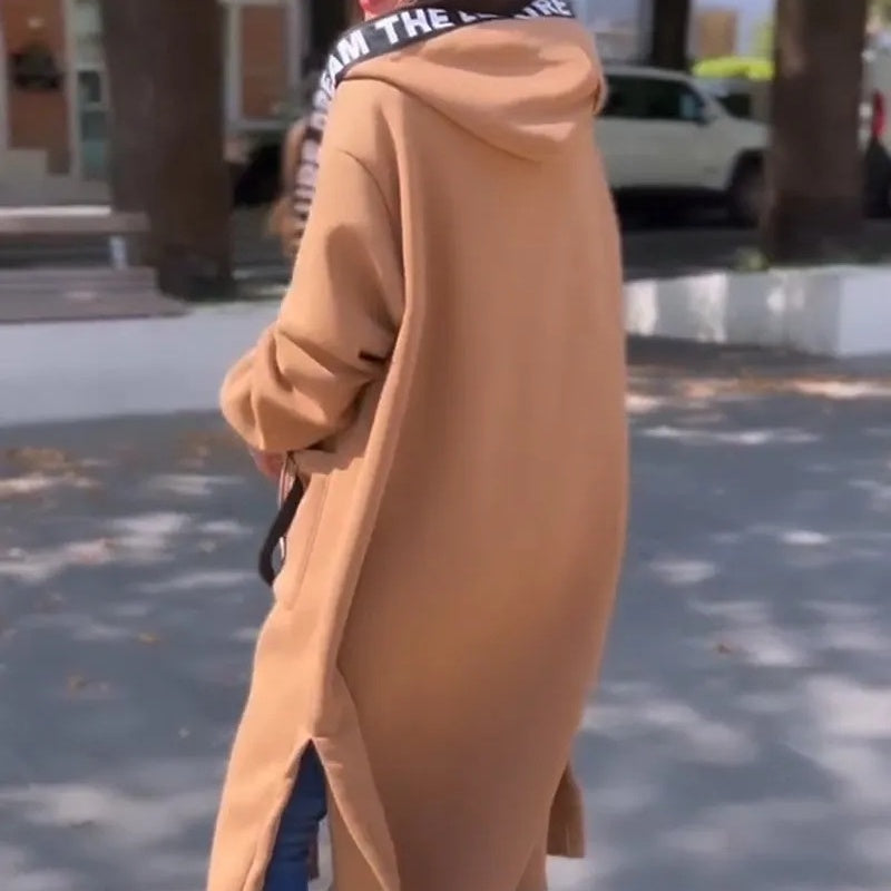 ÉclatHood™ – Sweat à capuche long et décontracté femme