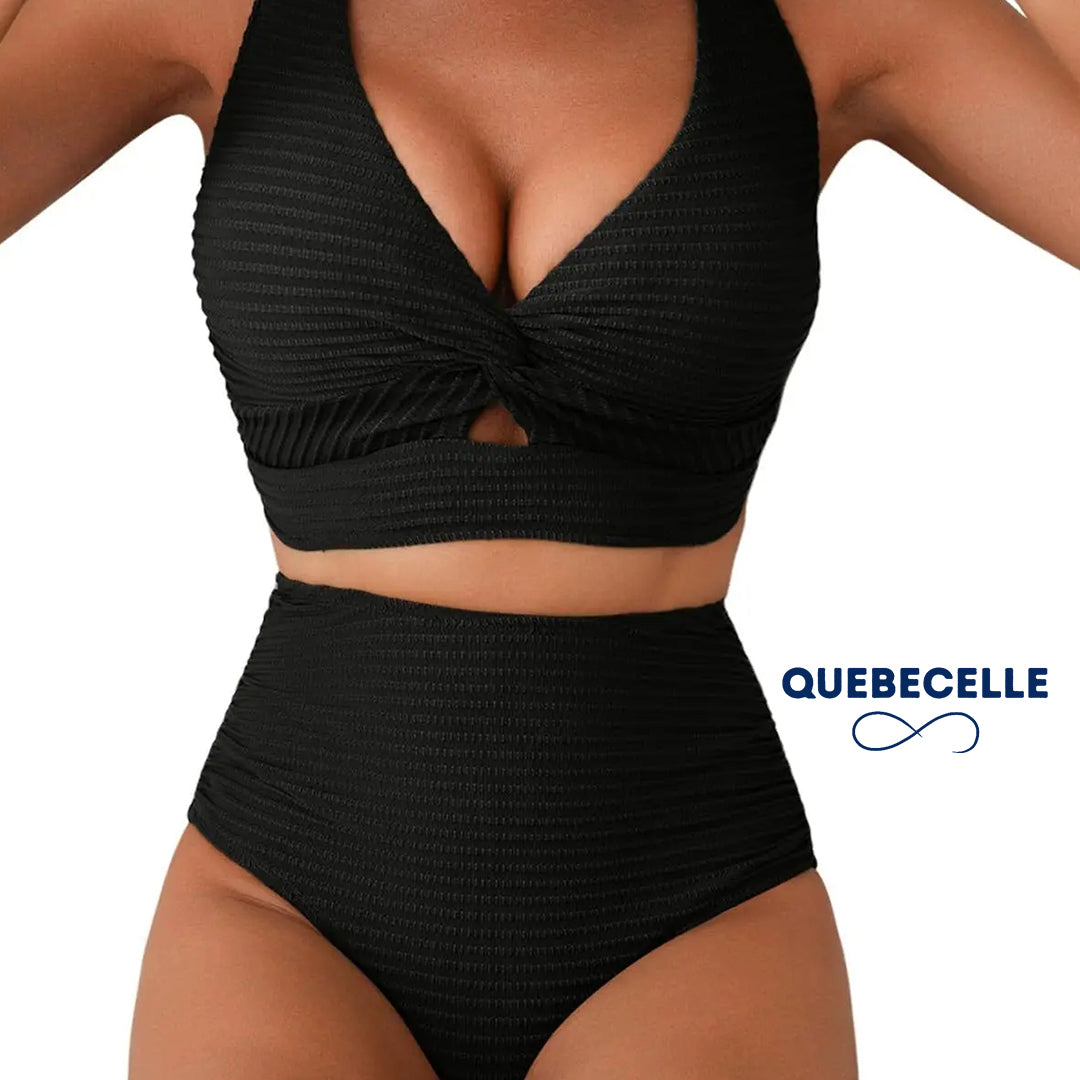 Nautibelle™ – Bikini Sculptant Texturé à Taille Haute