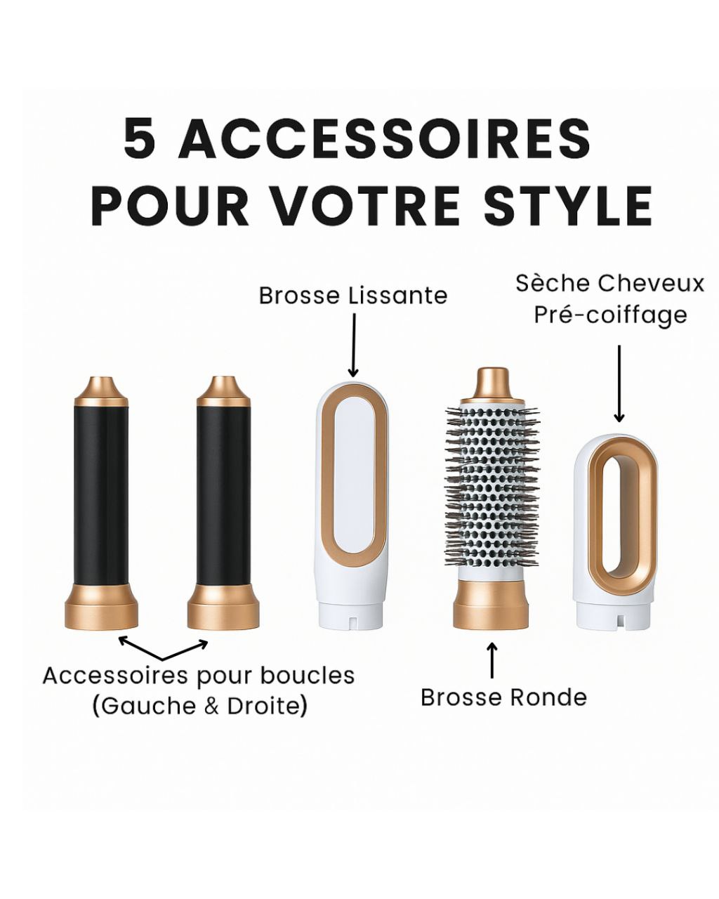 Le StyleAir™ 5-en-1 : L'outil Tout-en-Un pour des Cheveux Parfaits