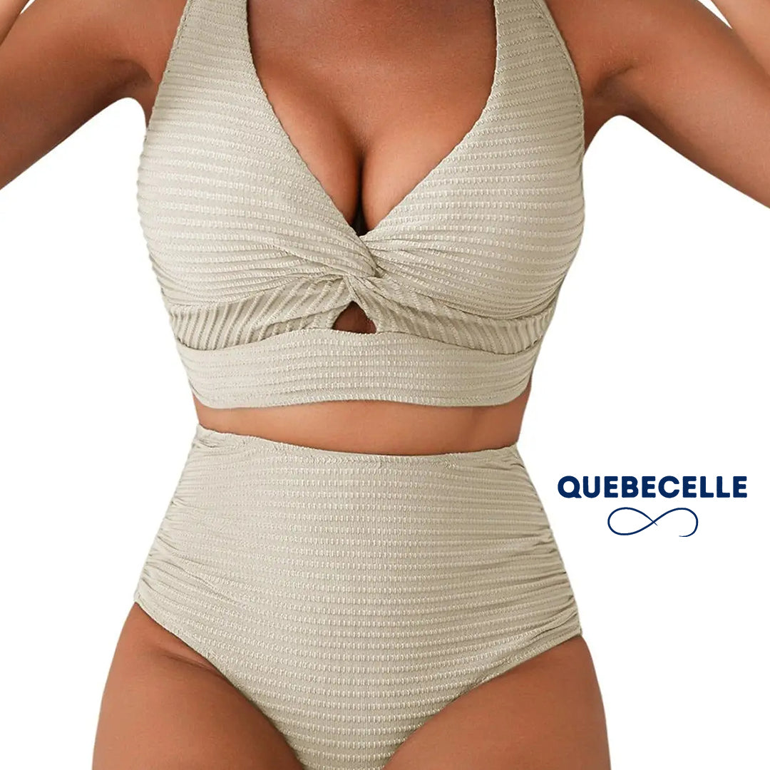 Nautibelle™ – Bikini Sculptant Texturé à Taille Haute