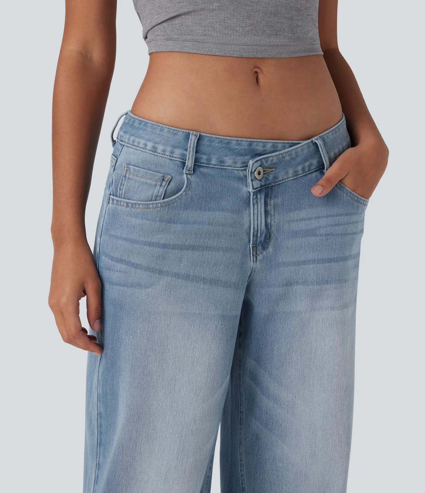 Jeans baggy décontractés et confortables avec coupe large tendance