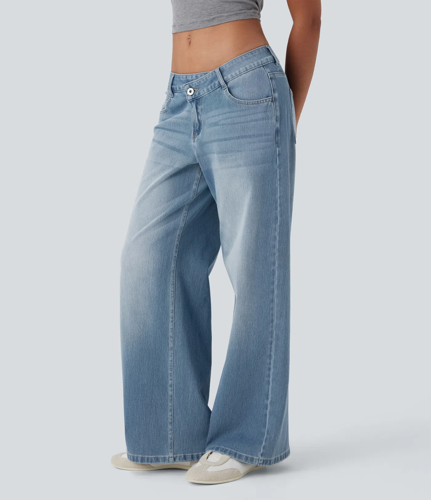 Jeans baggy décontractés et confortables avec coupe large tendance