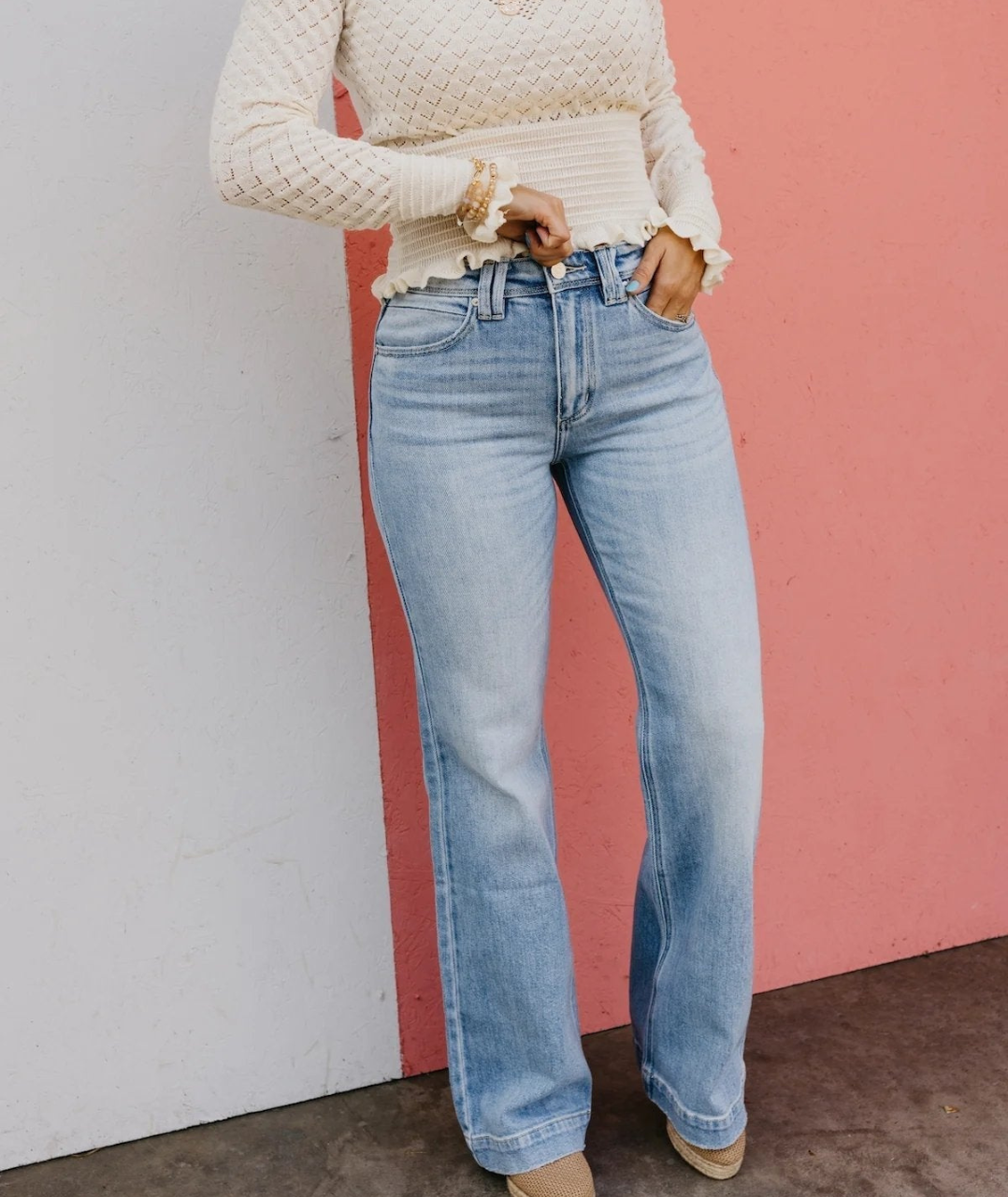 ÉléganceFit™ – Jean Taille Haute Vintage à Contrôle du Ventre, Coupe Droite