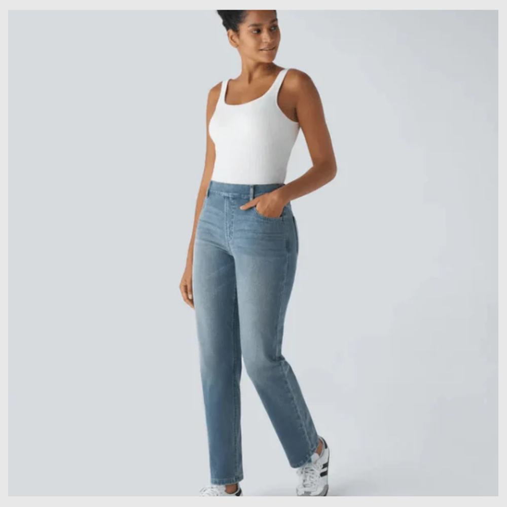 Pantalon élastique et confortable avec taille haute