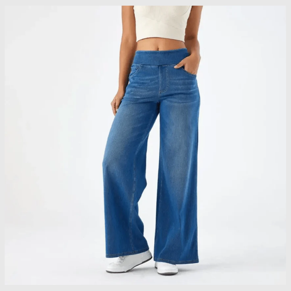 Pantalon élastique et confortable avec taille haute