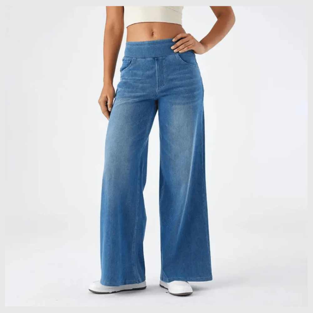 Pantalon élastique et confortable avec taille haute