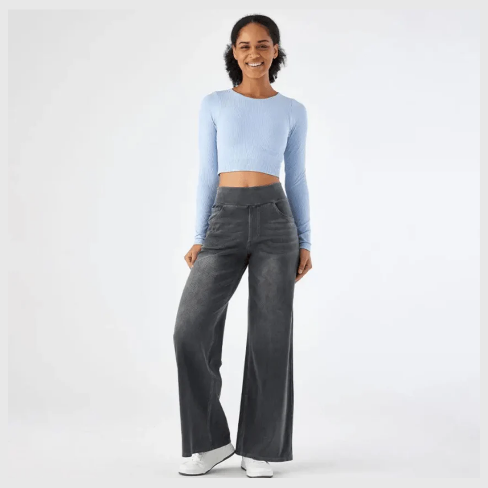 Pantalon élastique et confortable avec taille haute