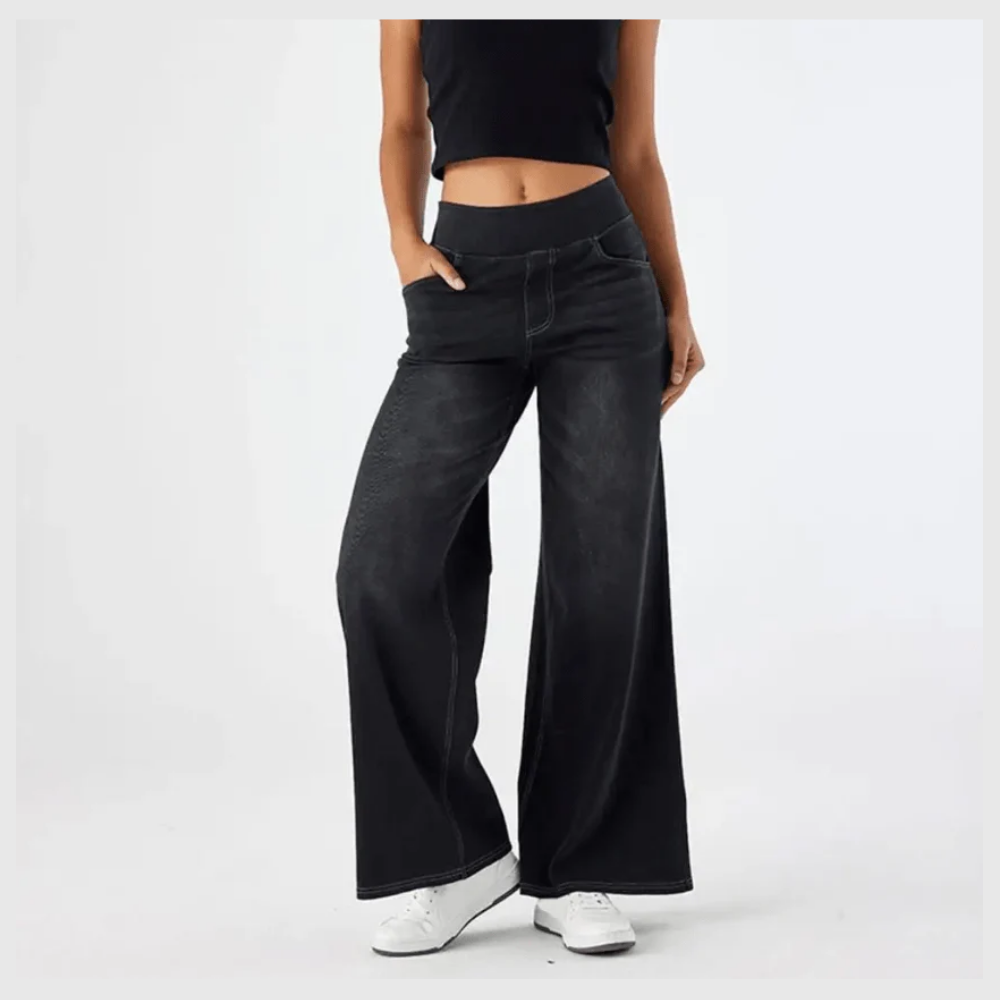 Pantalon élastique et confortable avec taille haute