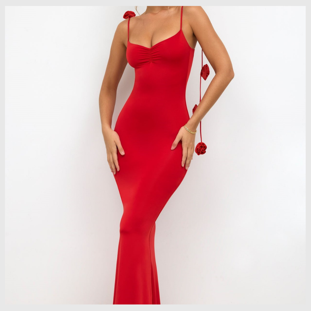 Clara™ - Robe fronde décorée de fleurs