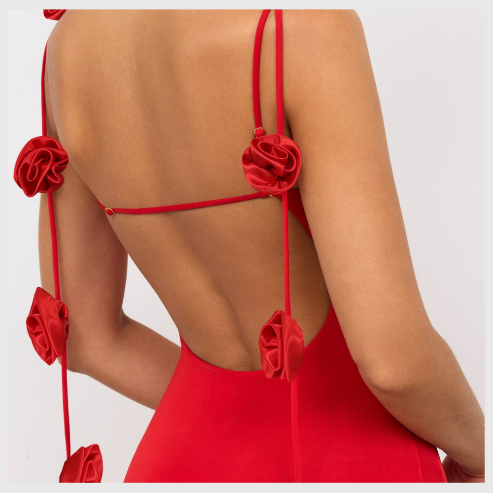 Clara™ - Robe fronde décorée de fleurs
