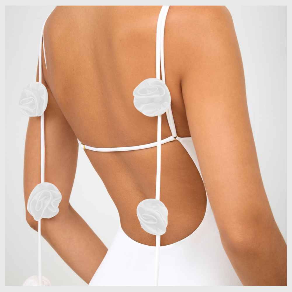 Clara™ - Robe fronde décorée de fleurs