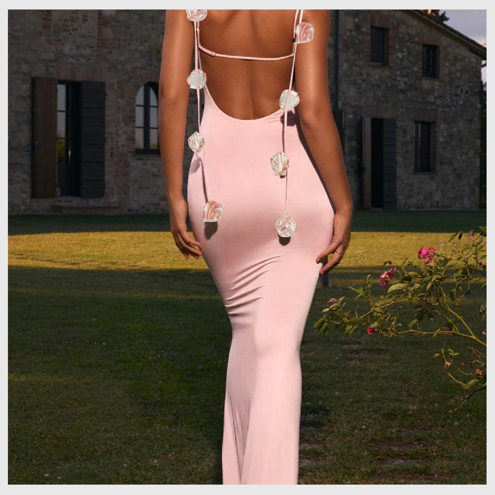 Clara™ - Robe fronde décorée de fleurs