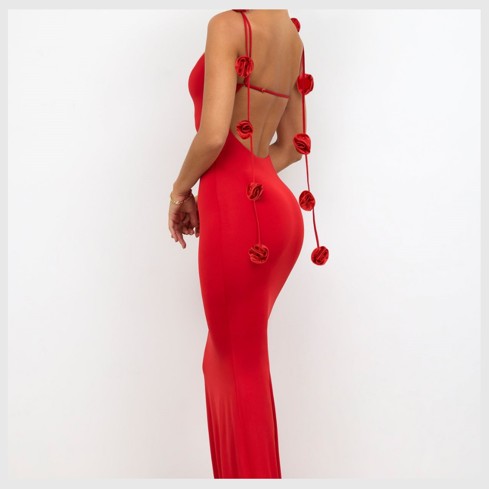 Clara™ - Robe fronde décorée de fleurs