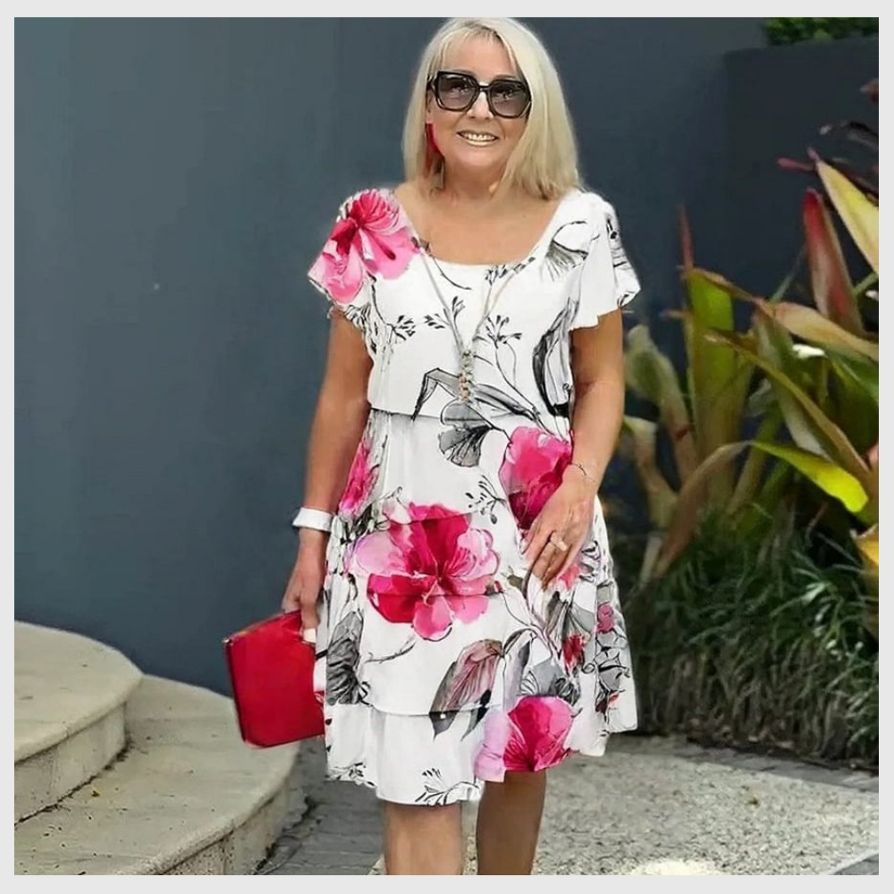 Robe fluide fleurie – Élégance & confort