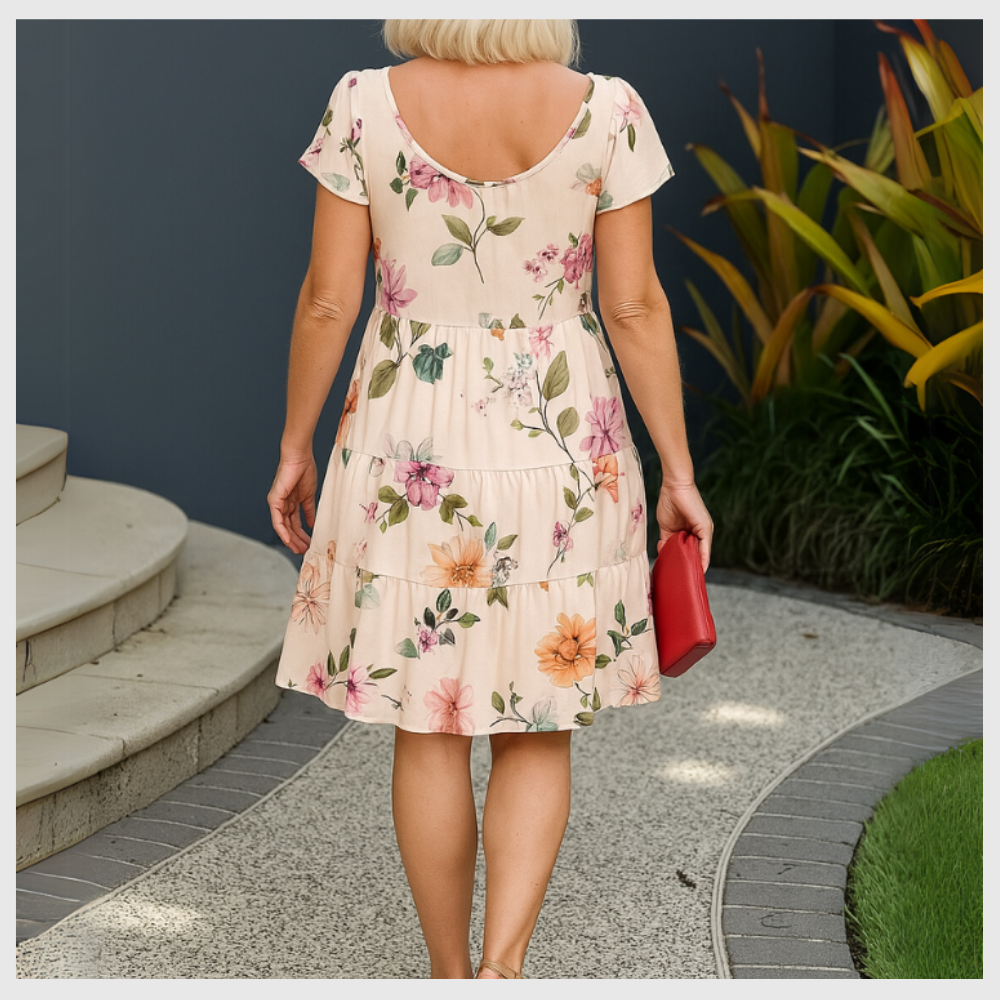 Robe fluide fleurie – Élégance & confort