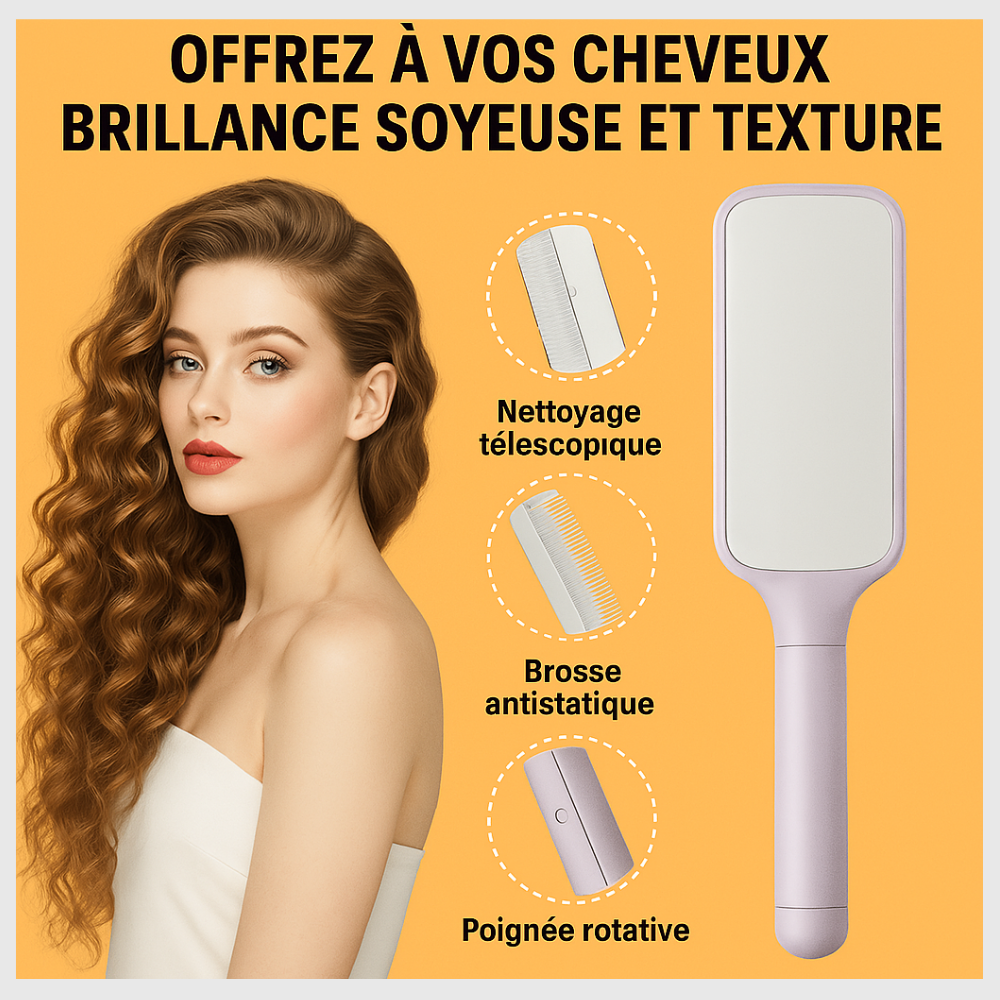 Brosse à cheveux autonettoyante