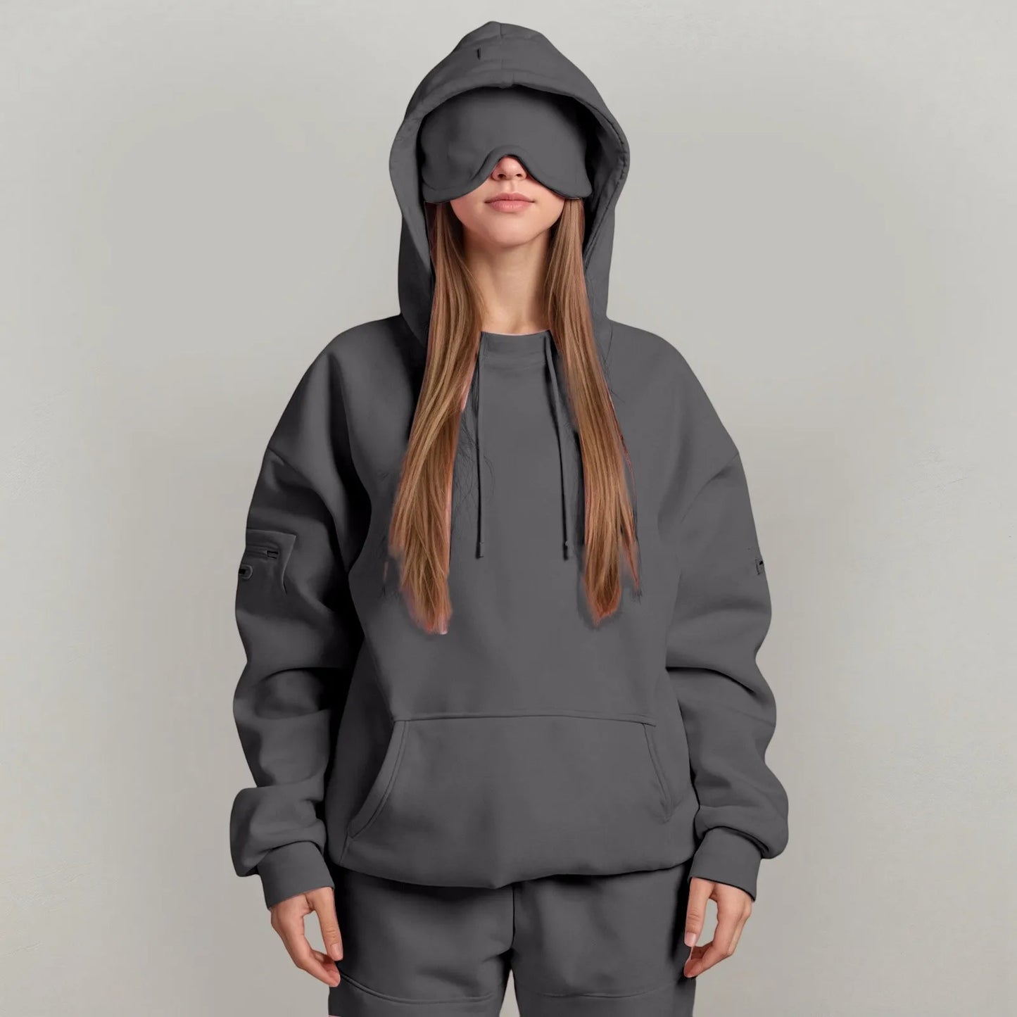 ZenVoyage™ – Sweat à capuche Chic avec masque pour les yeux de voyage