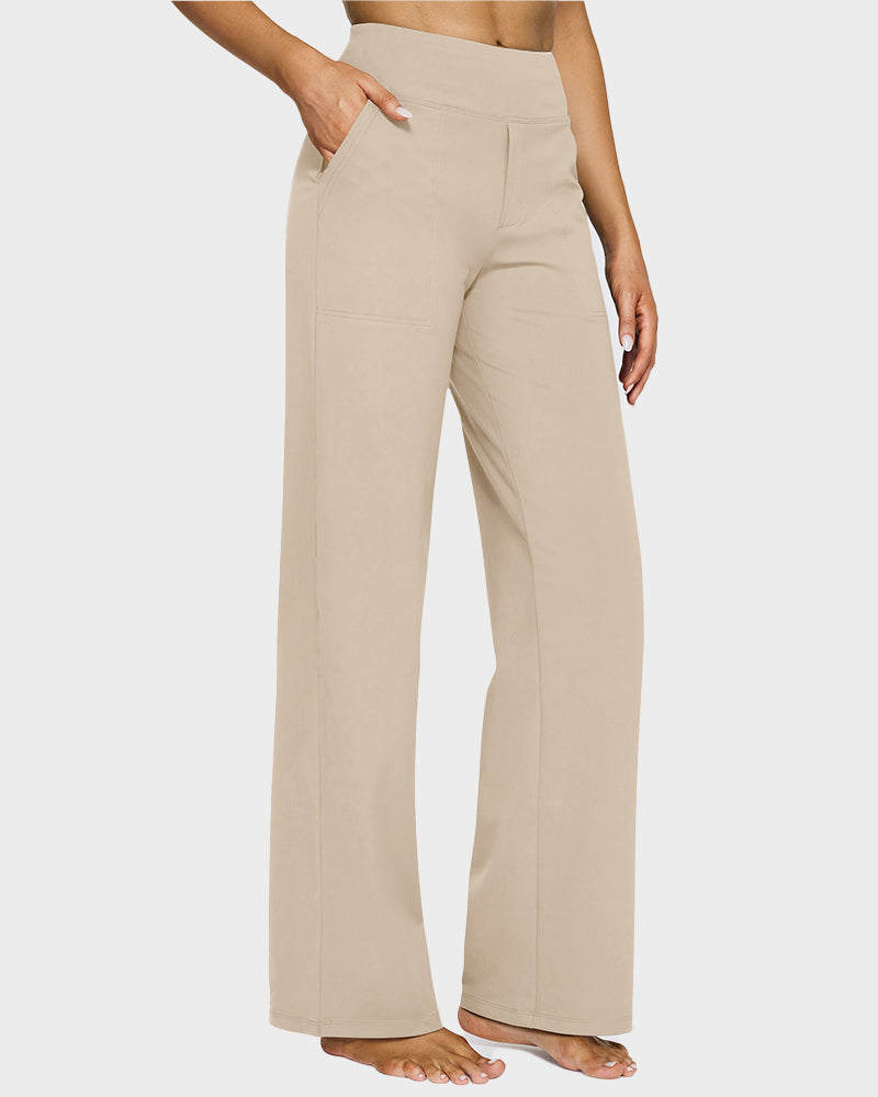 Élégancia™ – Pantalon Large Taille Haute Confort Chic