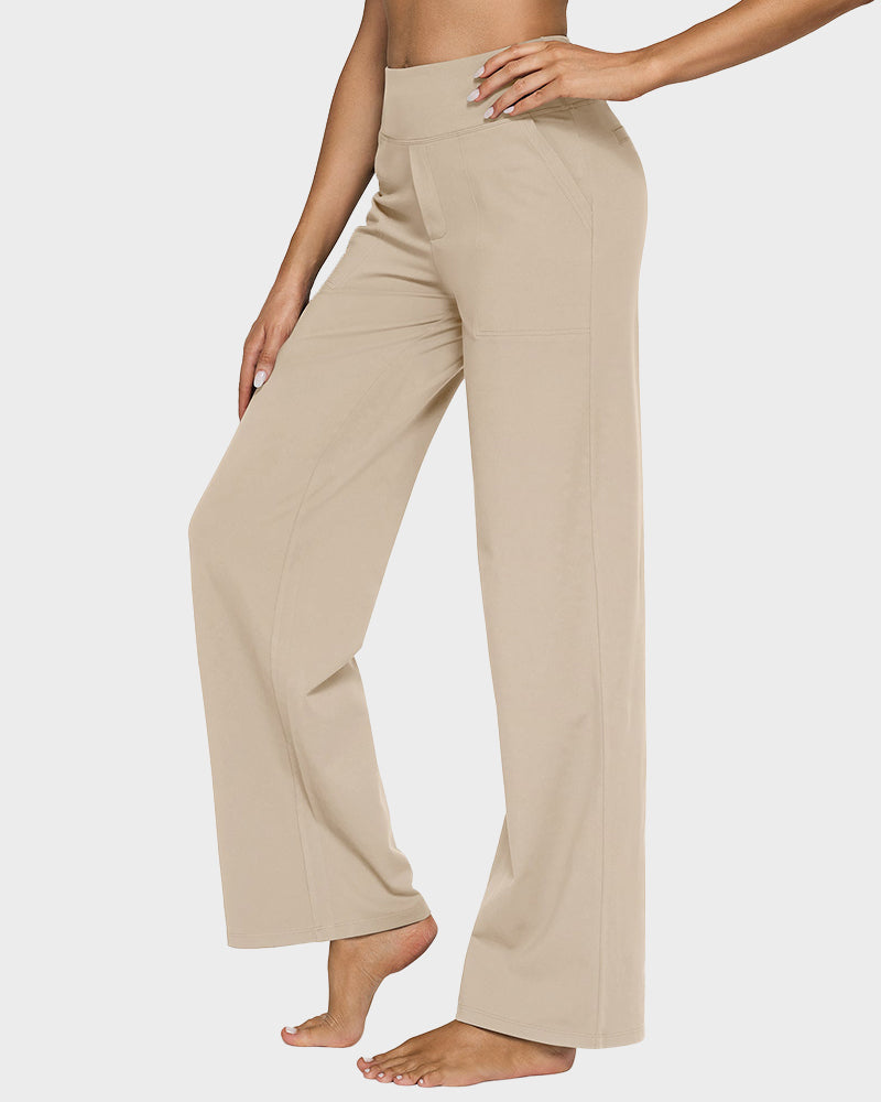 Élégancia™ – Pantalon Large Taille Haute Confort Chic