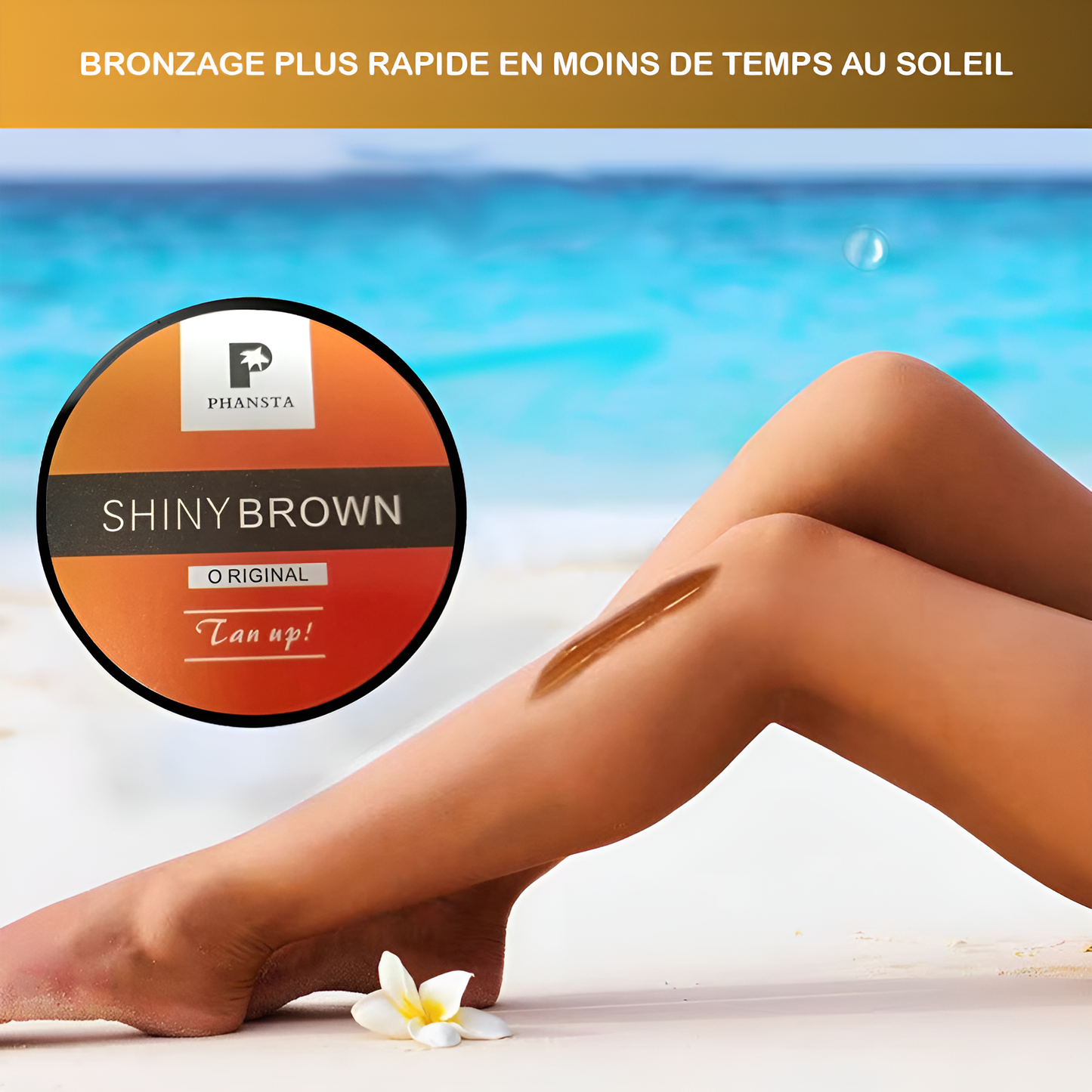 ShinyBrown™-Lotion autobronzante pour aider à obtenir un teint plus foncé