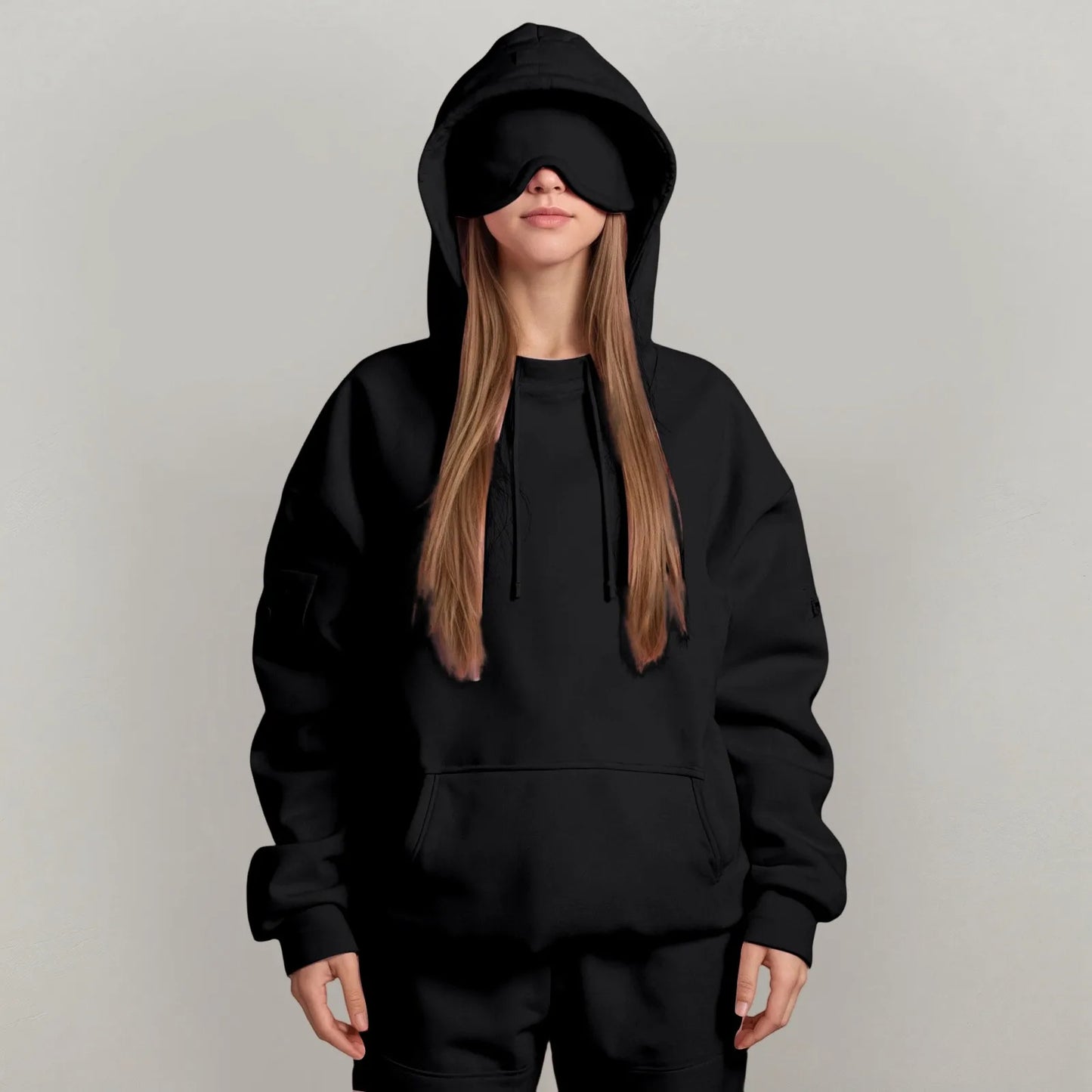 ZenVoyage™ – Sweat à capuche Chic avec masque pour les yeux de voyage