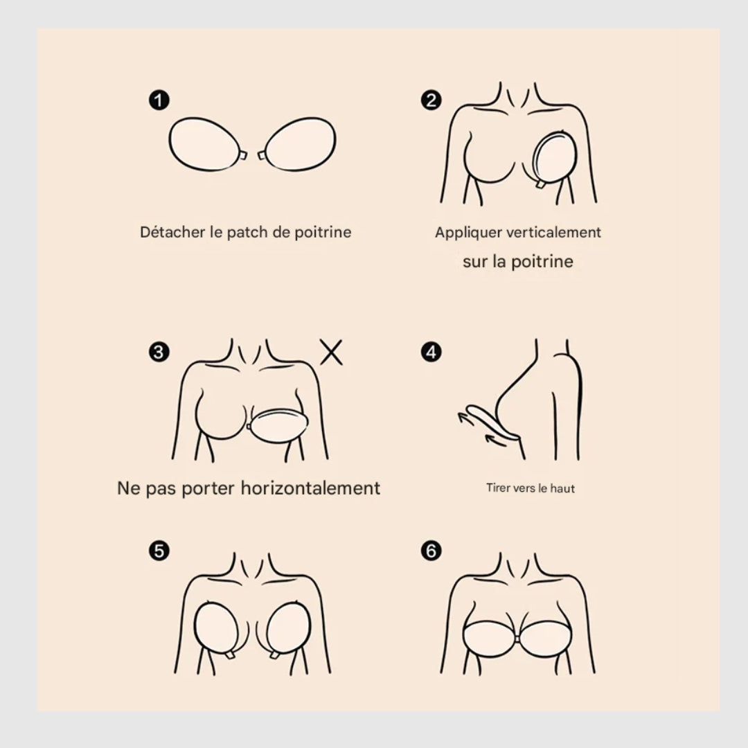 VelvaLift™-Soutien-gorge push-up invisible adhésif à fermeture frontale