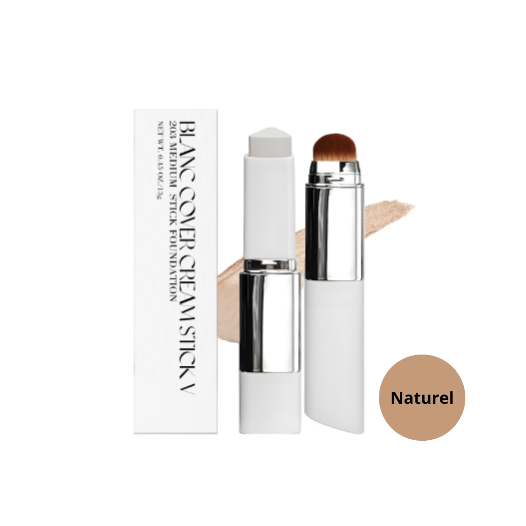Blanc Cover™ – Stick Fond de Teint Adaptatif & Soin Coréen