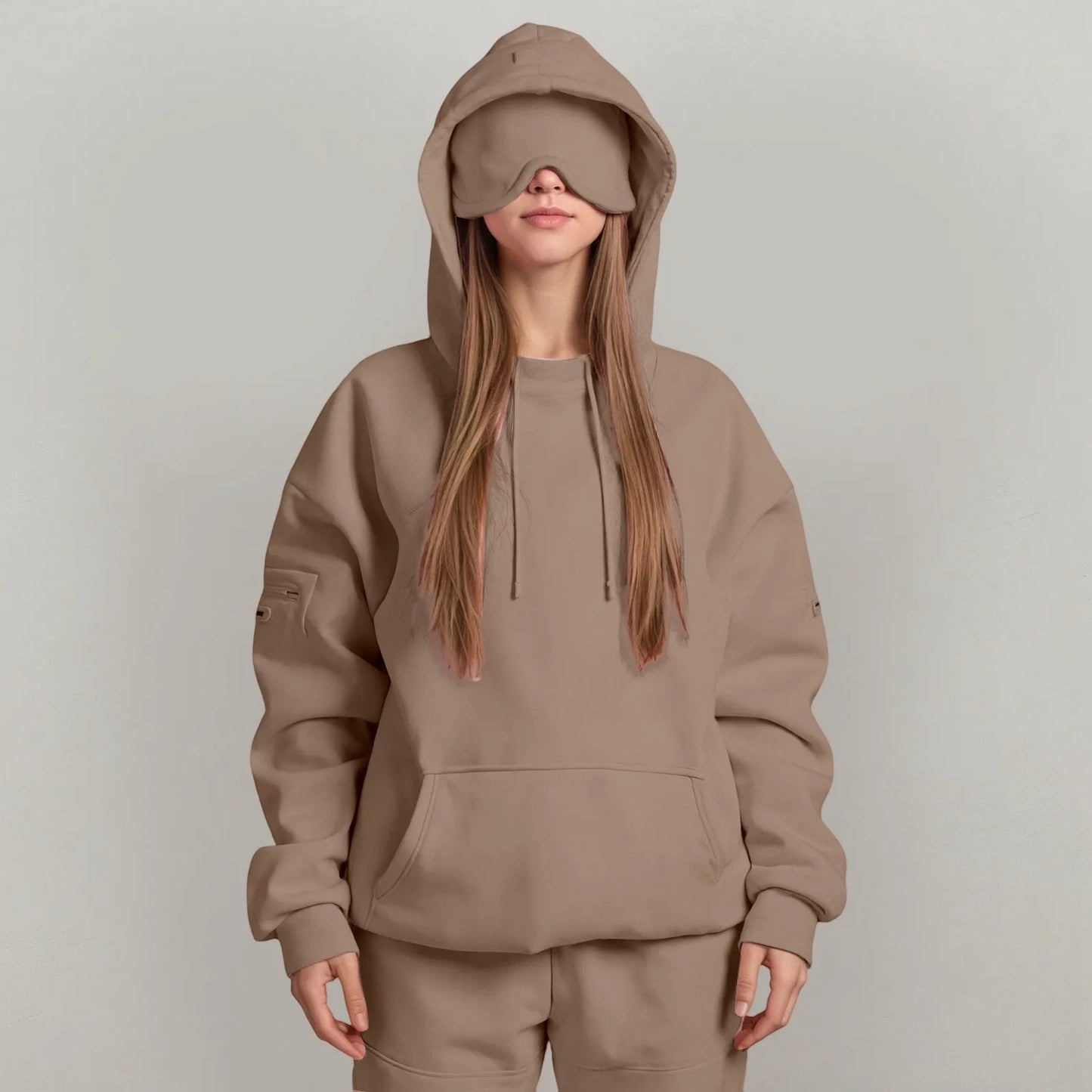 ZenVoyage™ – Sweat à capuche Chic avec masque pour les yeux de voyage