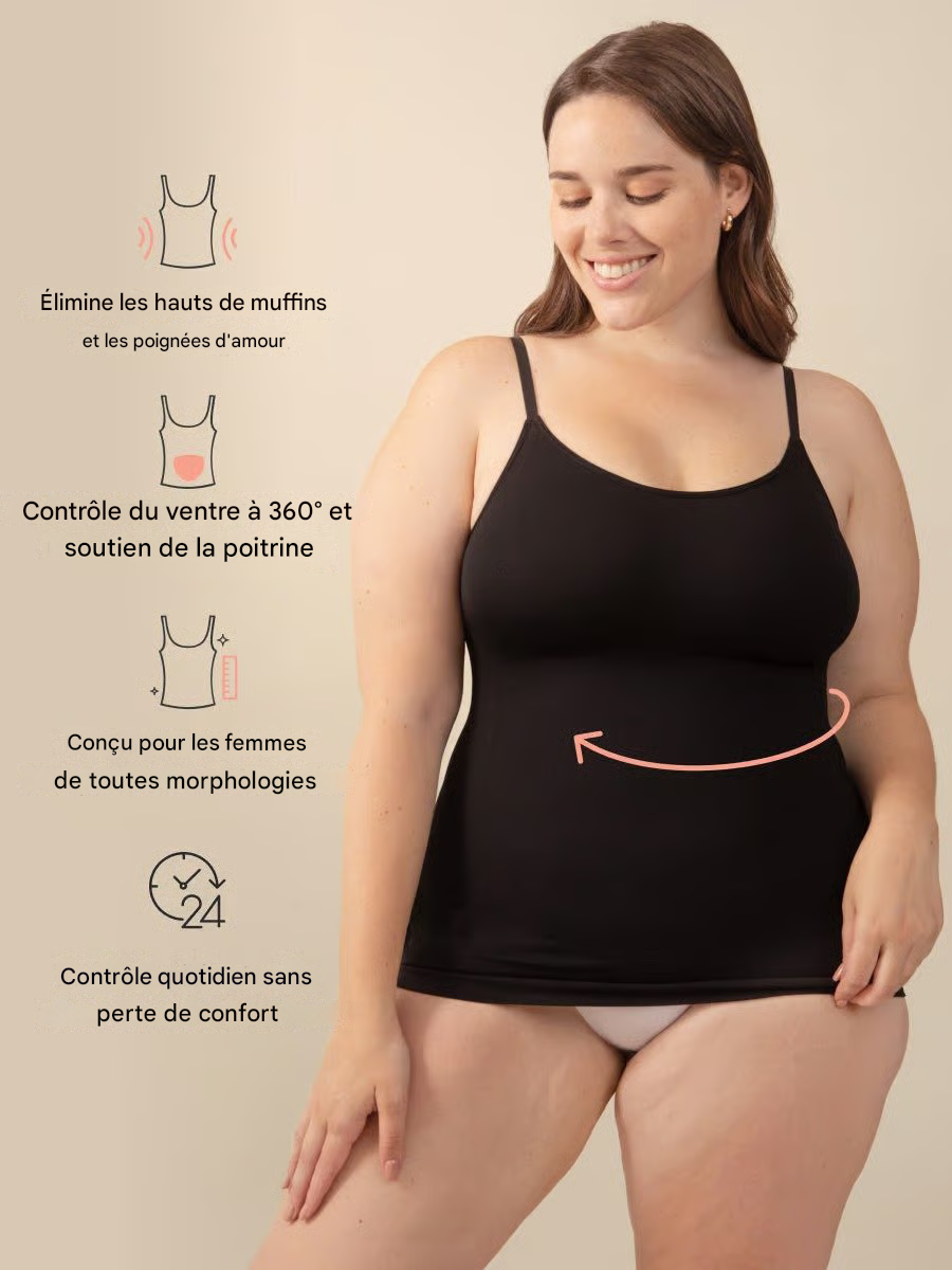 Débardeur Gainant Confortable - 3 en 1 ,Un gainage, un débardeur, et un soutien-gorge.