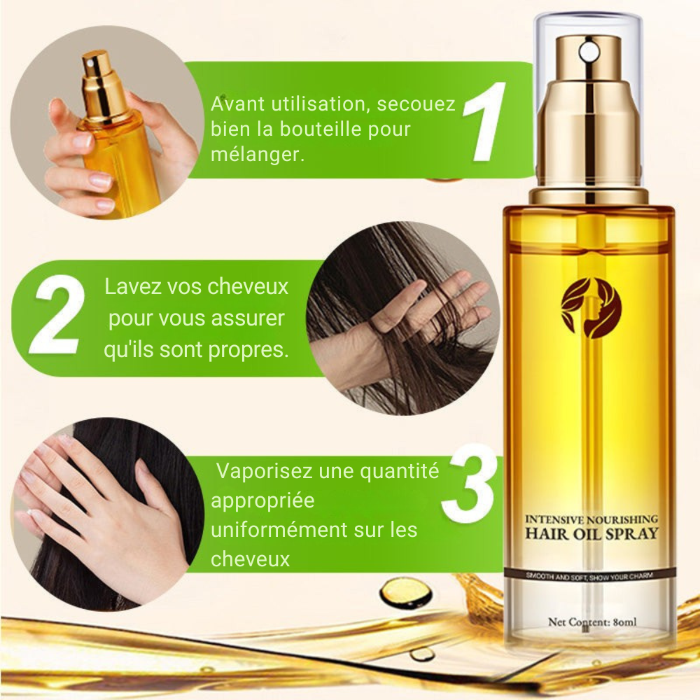 Soin Brillance Naturelle – Spray Nourrissant Intensif pour Cheveux