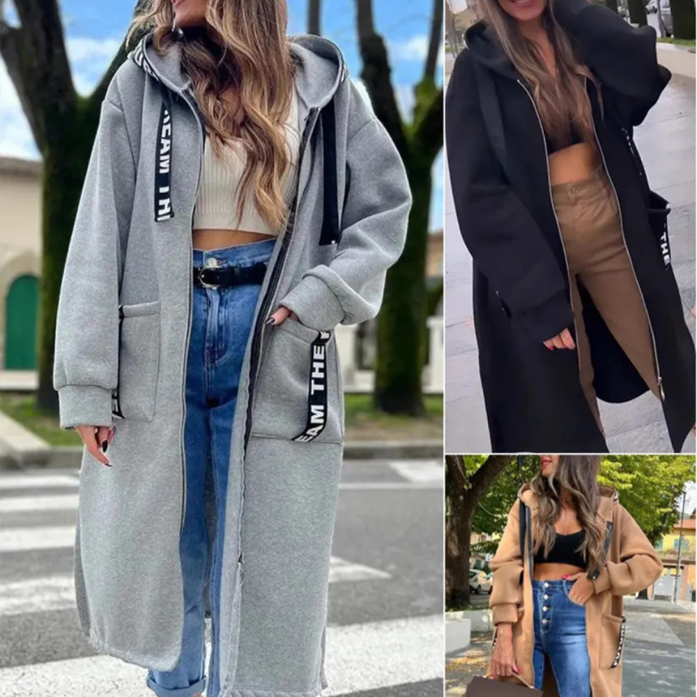 ÉclatHood™ – Sweat à capuche long et décontracté femme