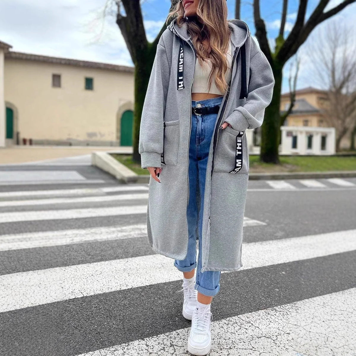 ÉclatHood™ – Sweat à capuche long et décontracté femme