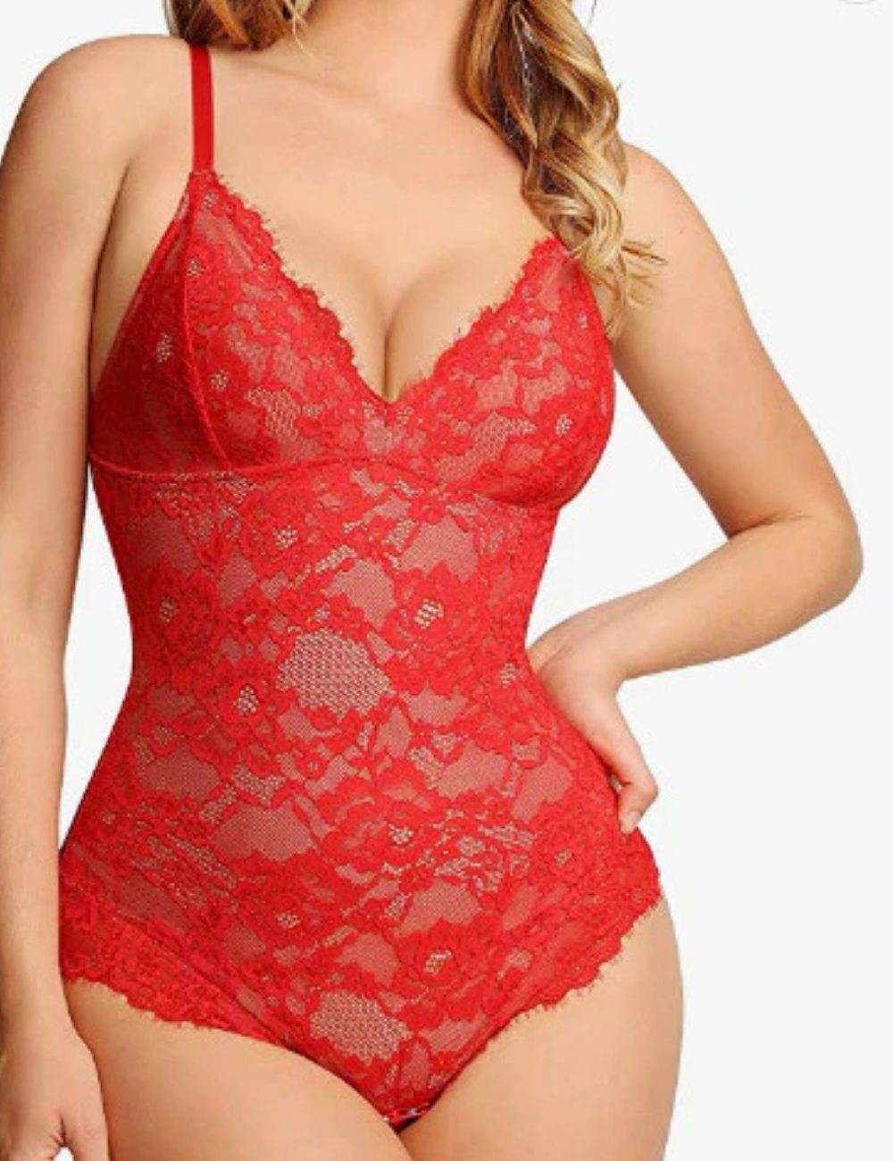 Body string en dentelle à effet lissant et ferme