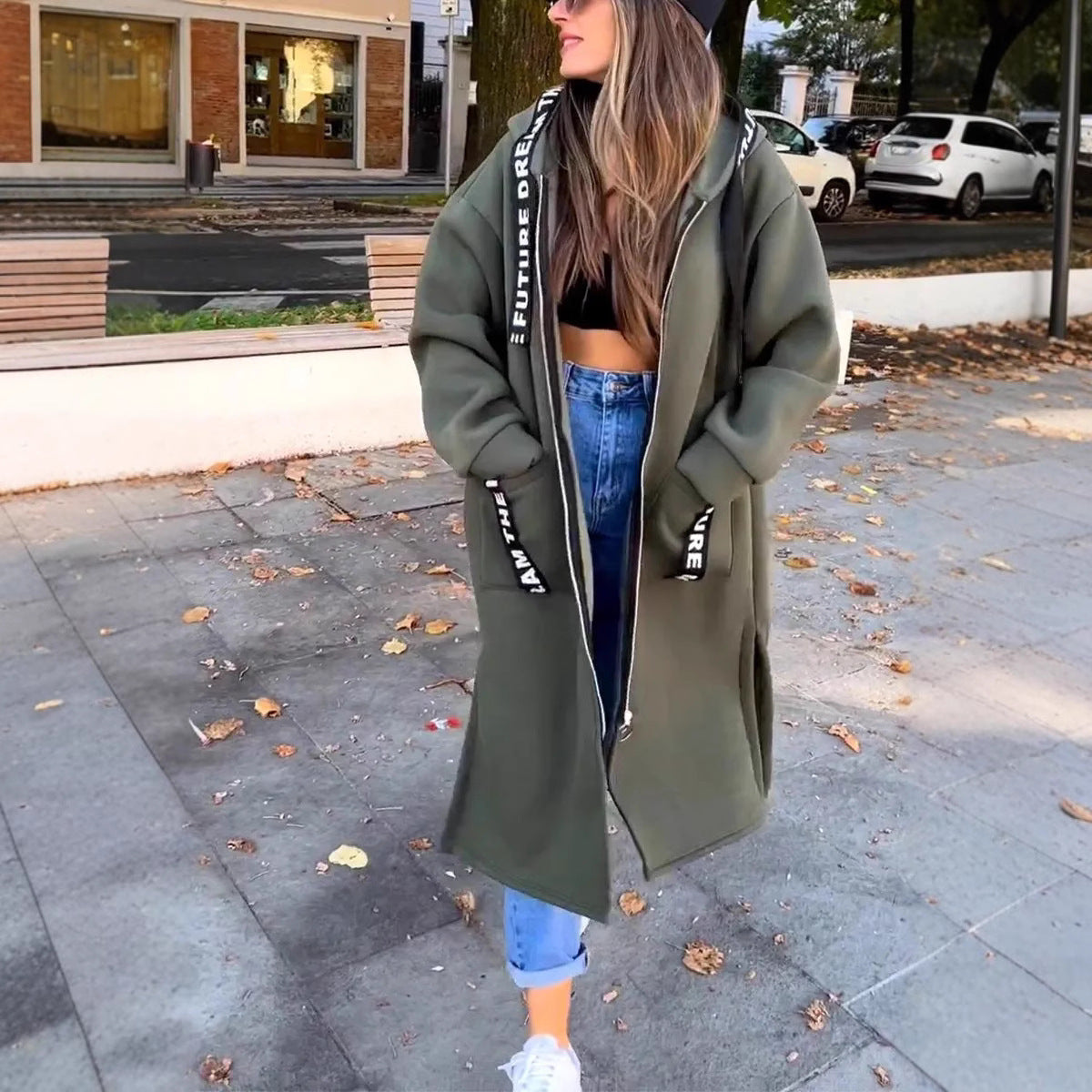 ÉclatHood™ – Sweat à capuche long et décontracté femme