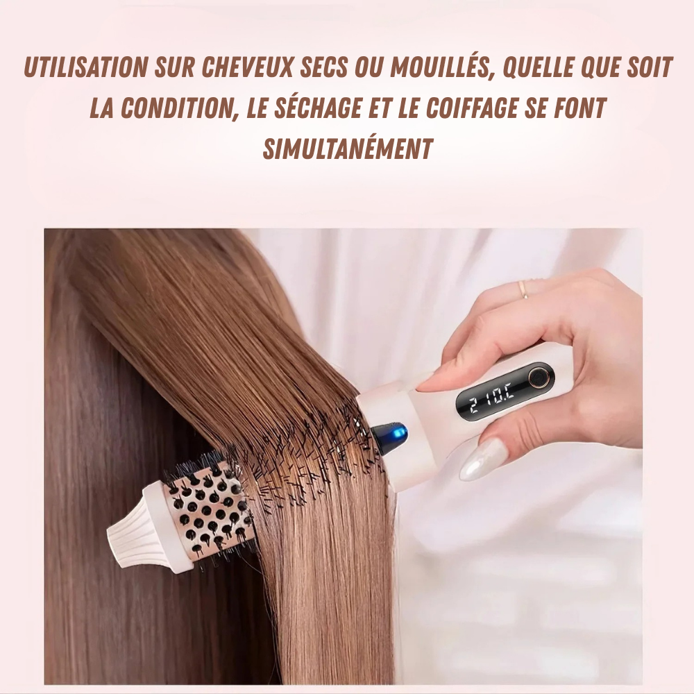 StyloFlex™ – Brosse Thermique 3-en-1 pour Lissage, Boucles et Volume