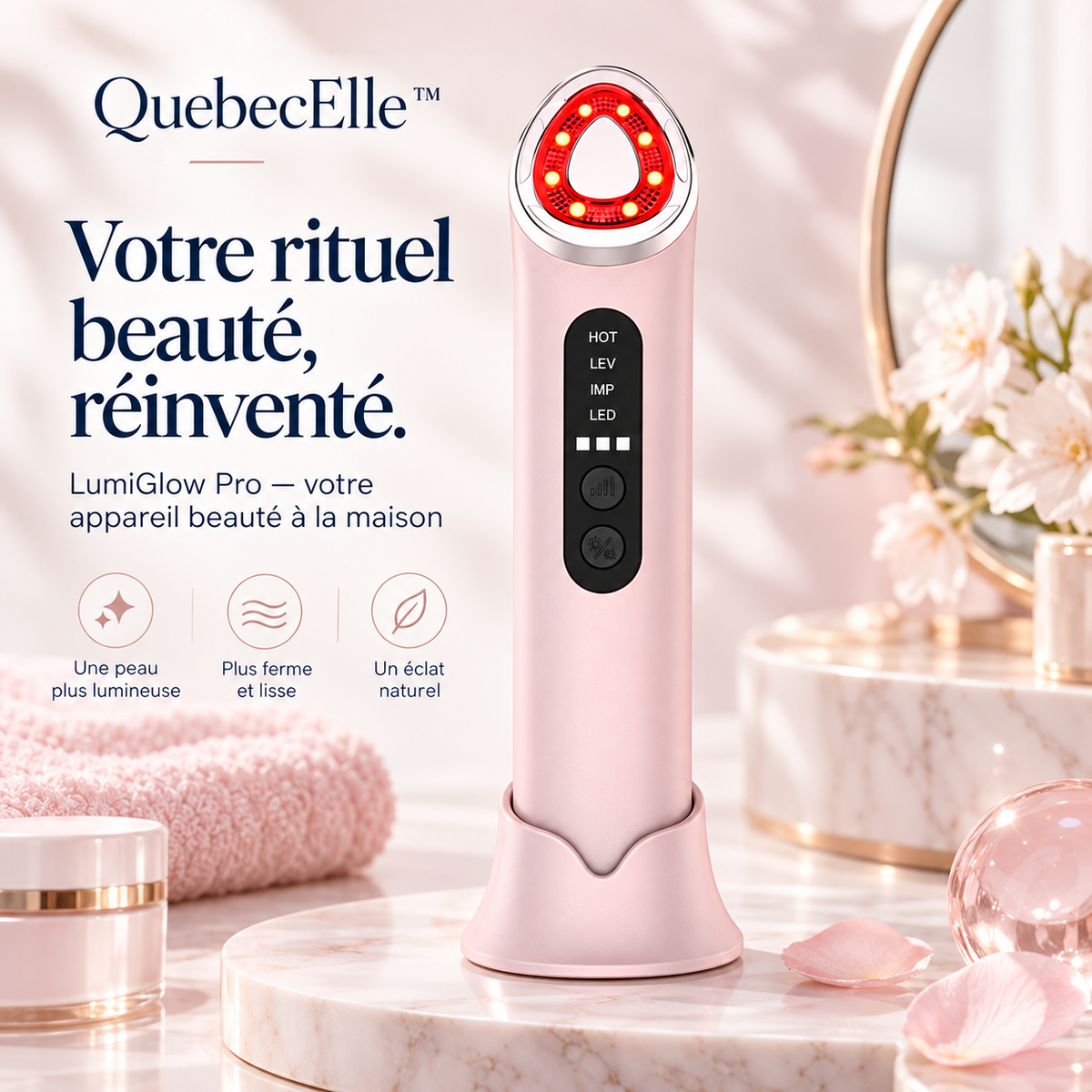 QuebecElle™ LumiGlow Pro — Votre rituel éclat à la maison