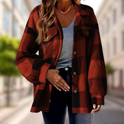 Chaudélia – Veste à Carreaux Confort Chic
