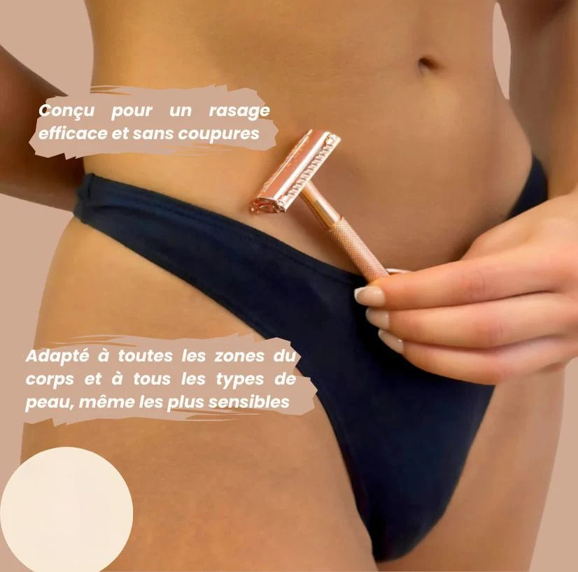 Rasoir de sûreté anti-douleurs et poils incarnés