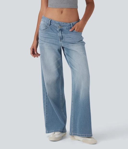 Jeans baggy décontractés et confortables avec coupe large tendance