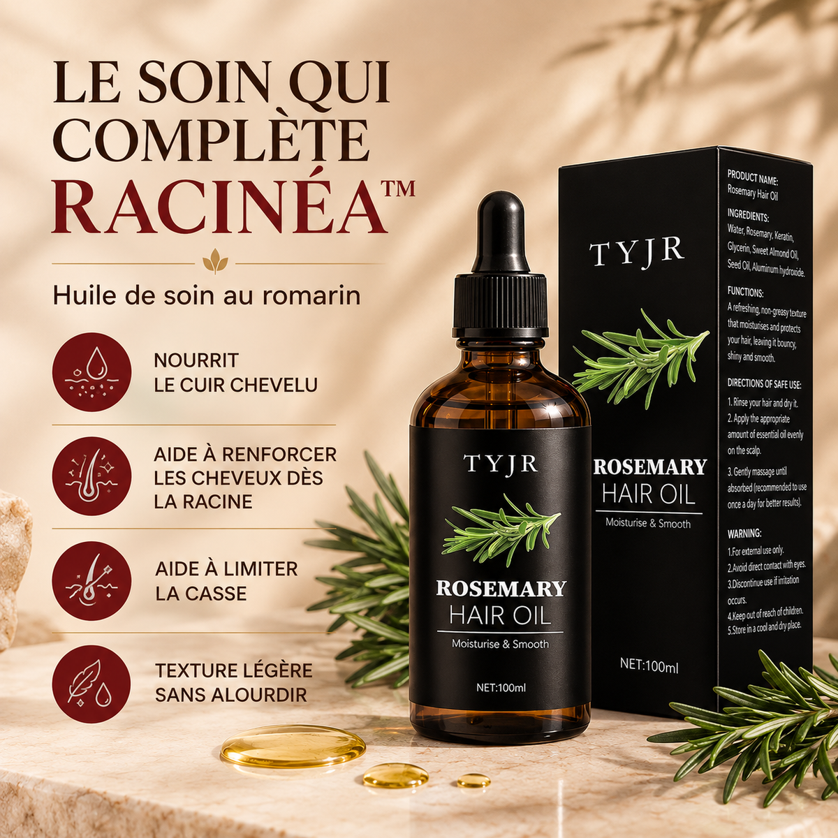 Racinéa™ — Brosse Massage Cuir Chevelu 3-en-1 avec Lumière Rouge & Diffuseur d’Huile