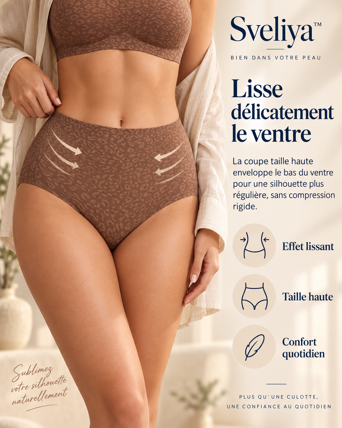 Sveliya™ — Culottes Gainantes Invisibles Taille Haute | Pack 3 ou 5