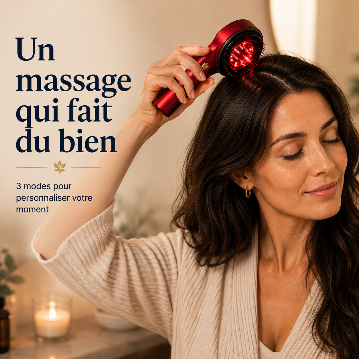 Racinéa™ — Brosse Massage Cuir Chevelu 3-en-1 avec Lumière Rouge & Diffuseur d’Huile