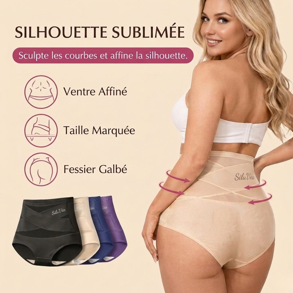 SiluVéa™ – Culotte Gainante Taille Haute Confort Sculptant