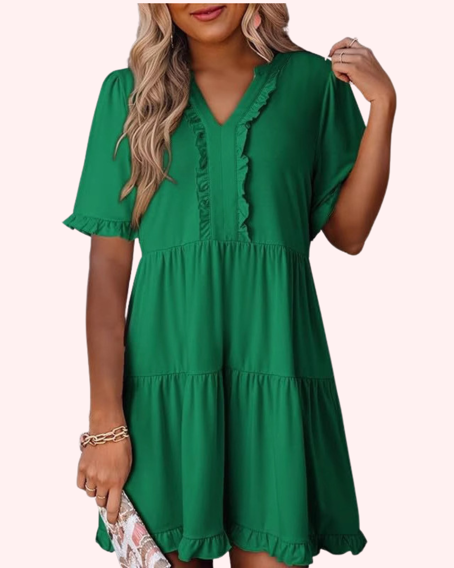 Robe Éloise™ — Robe fluide à volants col V