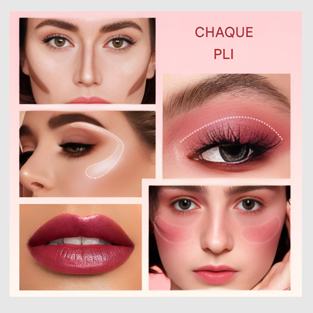 Livre de maquillage magique - Palette de maquillage multifonctionnelle de 67 couleurs