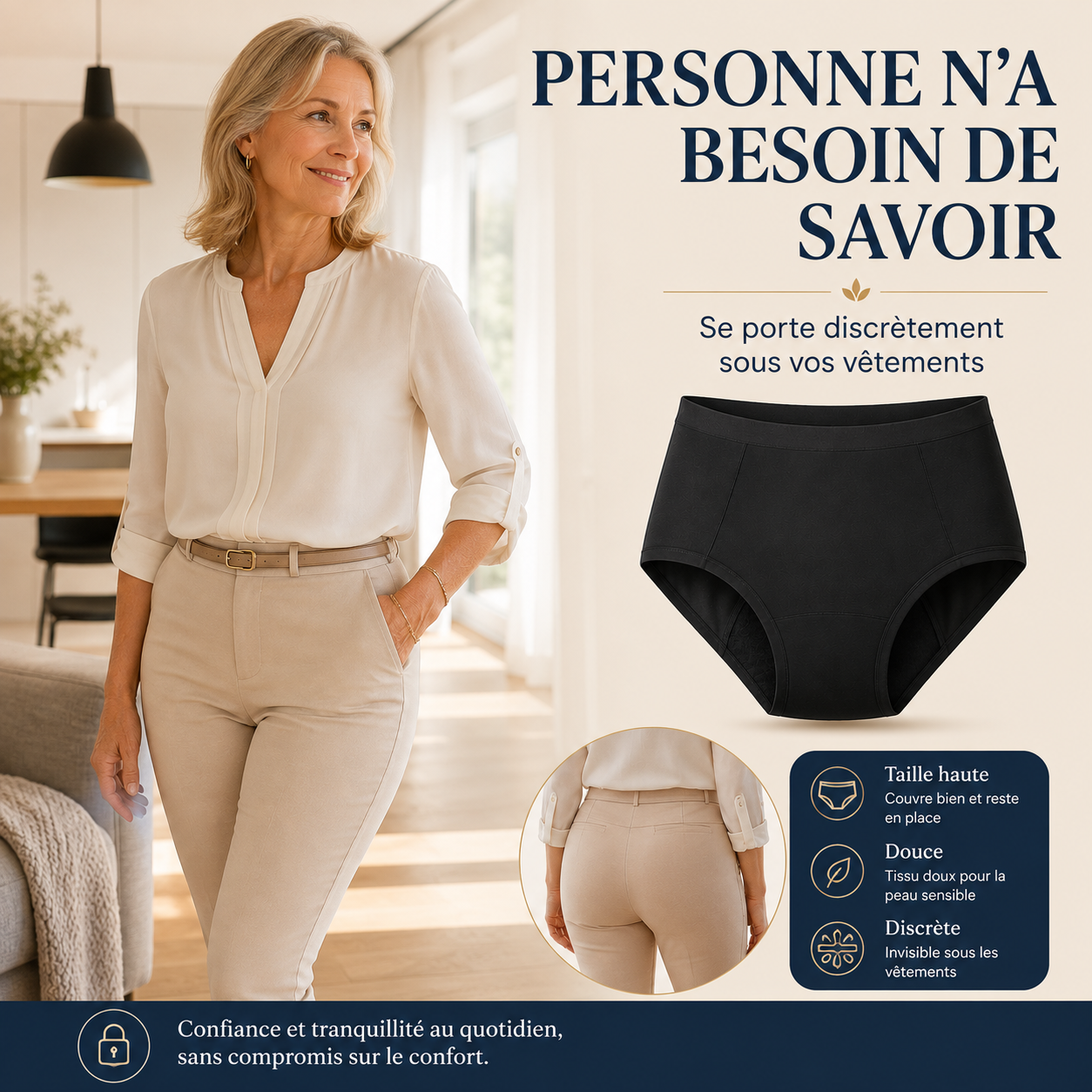 Sérénelle™ — Culotte Taille Haute Ultra-Absorbante 12H