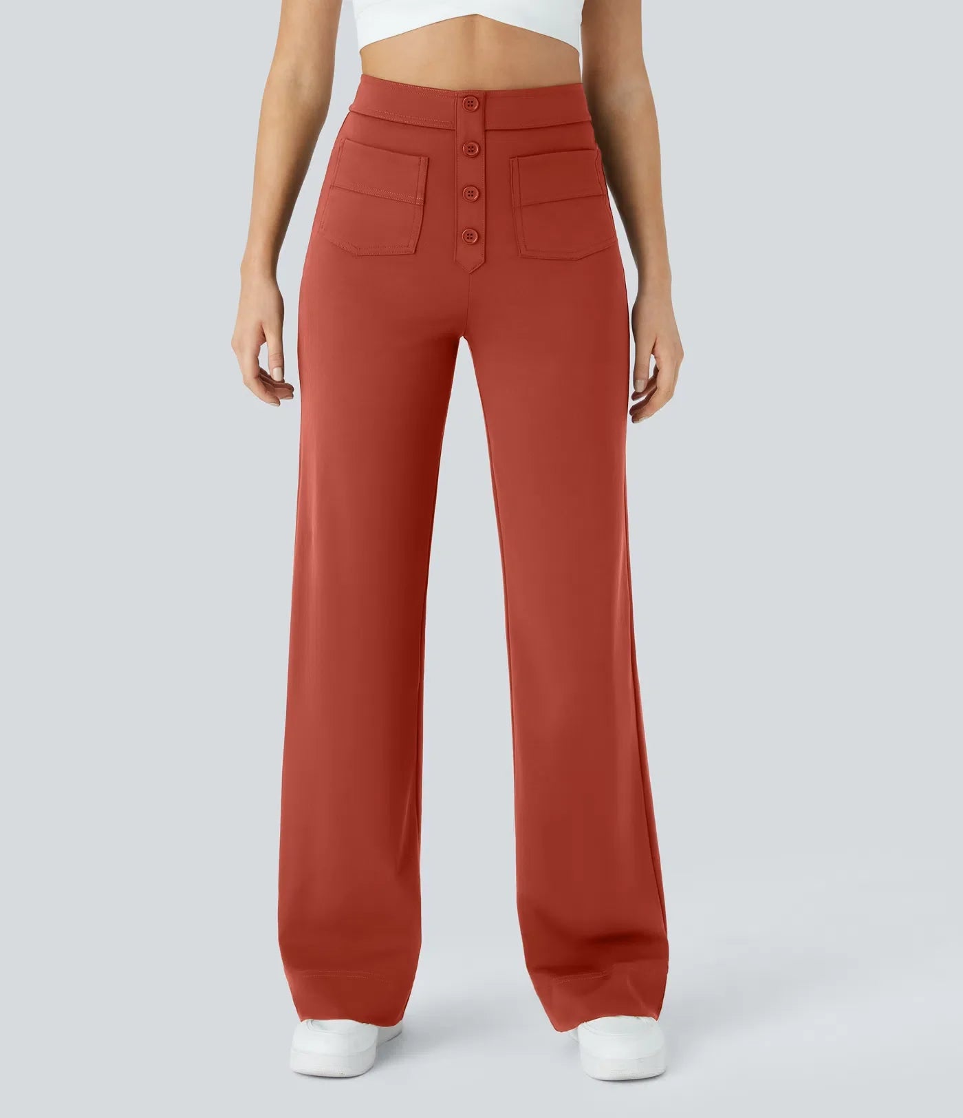 Pantalon décontracté à jambe droite et taille haute Quebecelle™